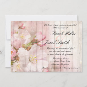 Invitation Blooms rustiques Cherry Blossom Mariage