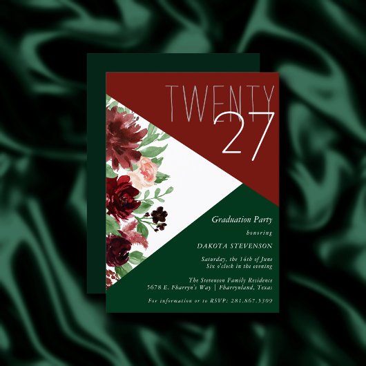 Invitation Blooms rustiques | Colorblock Terracotta et Marsal