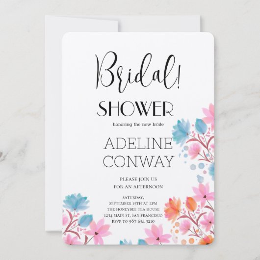 Invitation Blooms rustiques et rêves nuptiaux (Devant)