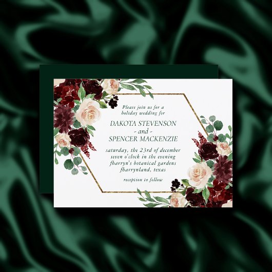 Invitation Blooms rustiques | Terracotta et Marsala Red Bouqu