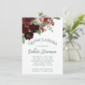 Invitation Blooms rustiques | Terracotta et Marsala Red Bouqu (Debout devant)