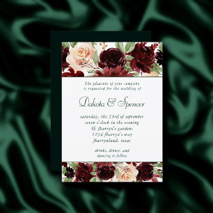 Invitation Blooms rustiques   Terracotta et Marsala Red Garla