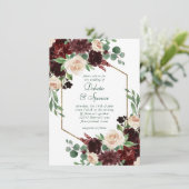 Invitation Blooms rustiques | Terracotta et Marsala Rouge Flo (Debout devant)