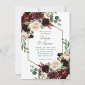 Invitation Blooms rustiques | Terracotta et Marsala Rouge Flo (Devant)