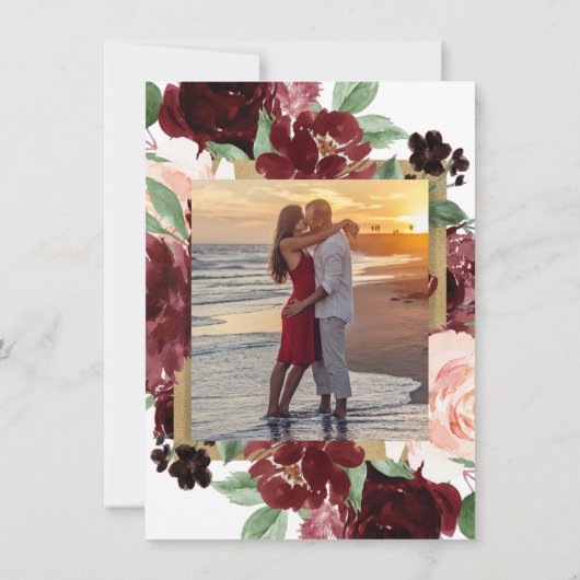 Invitation Blooms rustiques | Terracotta Marsala Photo Monogr (Dos)