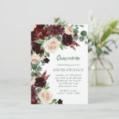 Invitation Blooms rustiques | Terracotta Marsala Quinceanera (Debout devant)