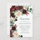 Invitation Blooms rustiques | Terracotta Marsala Quinceanera (Devant)