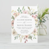 Invitation Blooms subtiles | MARIAGE (Debout devant)