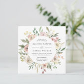 Invitation Blooms subtiles | MARIAGE CARRÉ (Debout devant)