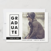 Invitation Bloquer la typographie Stripes Photo Graduation Pa (Devant)