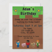 Invitation Bloquer le jeu vidéo fête d'anniversaire (Devant)