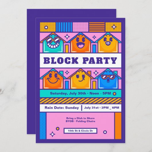 Invitation Bloquer les maisons du parti (Devant / Derrière)