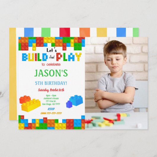 Invitation Bloquer l'invitation de photo (Devant / Derrière)