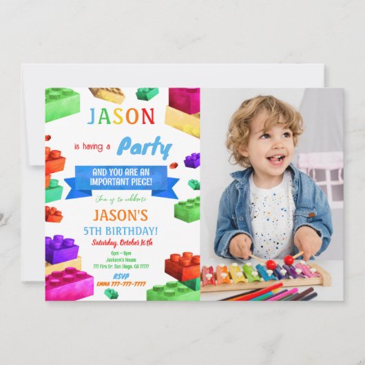 Invitation Bloquer l'invitation de photo (Devant)