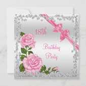 Invitation Blossom Bows & Diamonds 18e anniversaire double fa (Devant)