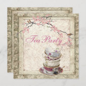 Invitation Blossom Country Fête des mariées Tea Party Invitat (Devant / Derrière)