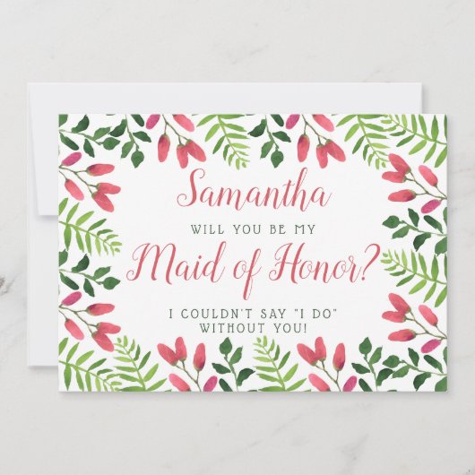 Invitation Blossom simple | Serez-Vous Ma Fille D'Honneur ? (Devant)