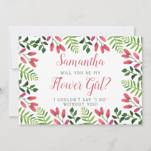 Invitation Blossom Tout Simplement Chic | Serez-Vous Ma Fille (Devant)