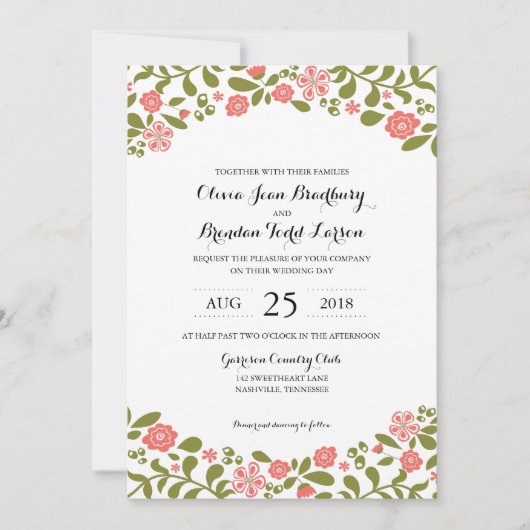 Invitation Blossoms fleurs sauvages | MARIAGE (Devant)