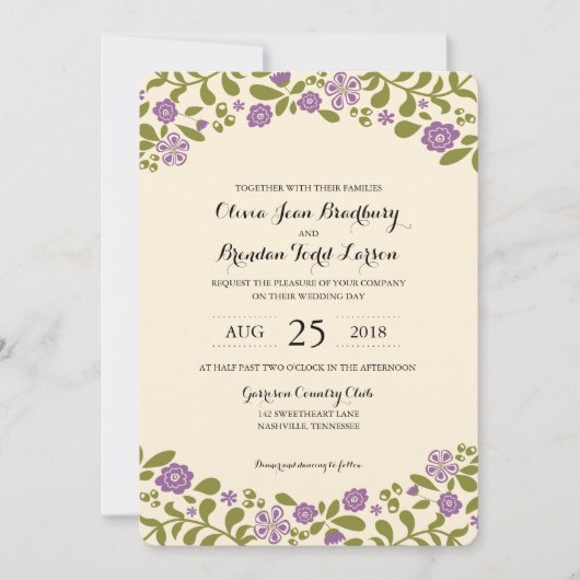 Invitation Blossoms fleurs sauvages | MARIAGE (Devant)