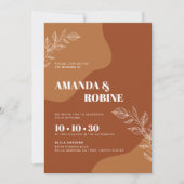 Invitation Blossoms of Love : Simple Mariage Feuille Abstrait (Devant)