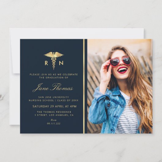 Invitation blouse dorée Fête de remise des diplômes de l'écol (Devant)