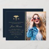 Invitation blouse dorée Fête de remise des diplômes de l'écol (Devant / Derrière)