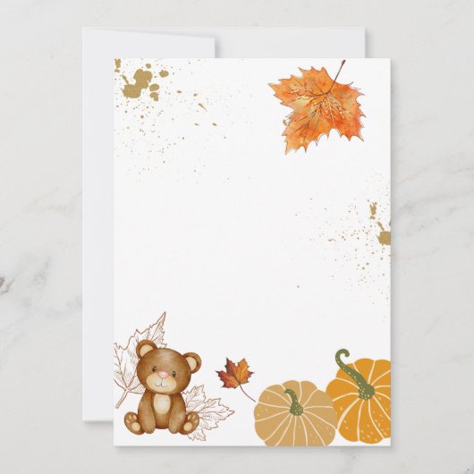 Invitation Blu Ajouter votre propre ours Citrouille d'automne (Devant)