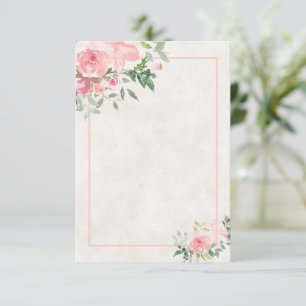 Invitation Blu Aquarelle rose vierge mariage floral Invita