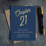 Invitation Blue 21st Birthday Gold Script 21 Birthday<br><div class="desc">Célébrez un anniversaire marquant avec votre famille et vos amis avec cet élégant script bleu et or 21e anniversaire invitation fête! Cet élégant design est parfait pour une célébration d'étape et fera de vos invités un grand plaisir pour la journée spéciale. Invitation votre famille et vos amis pour célébrer votre...</div>