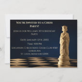 Invitation Blue 30th Birthday Party Chess King (Devant)