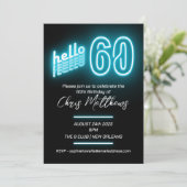 Invitation Blue 60th Birthday Party (Debout devant)