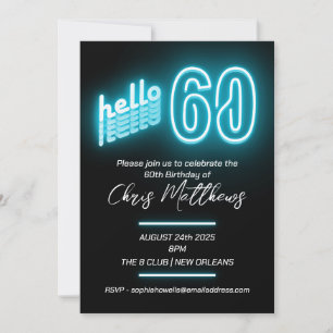 Invitation Blue 60th Birthday Party