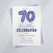 Invitation Blue 70th Birthday Party