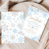 Invitation Blue A Little Snowflake Baby shower