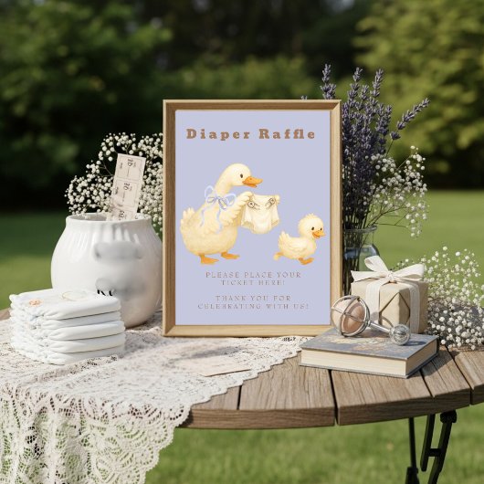 Invitation Blue A Silly Goose Diaper Raffle Table Sign 