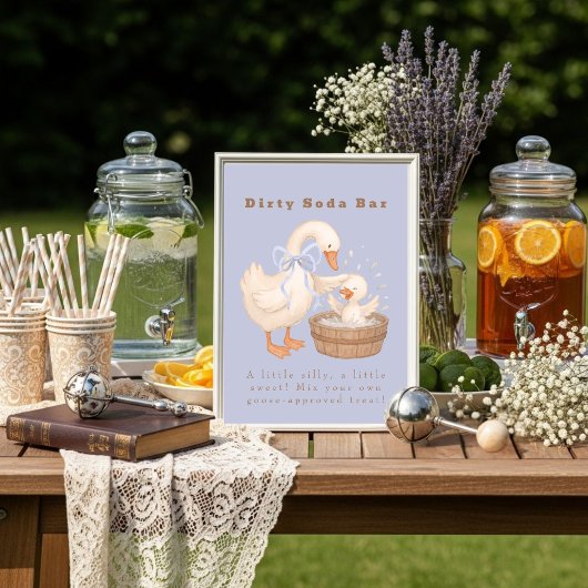 Invitation Blue A Silly Goose Dirty Soda Bar Sign
