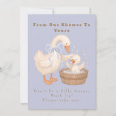 Invitation Blue A Silly Goose From Our Shower To Yours Sign (Devant)