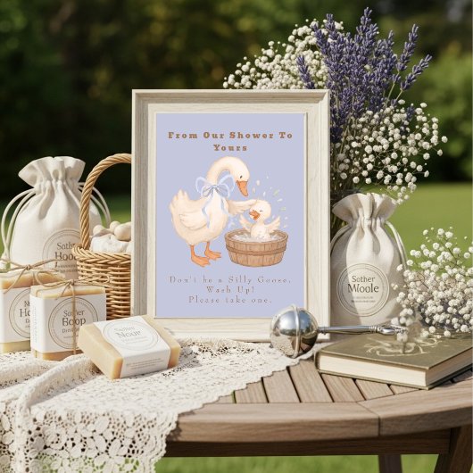 Invitation Blue A Silly Goose From Our Shower To Yours Sign