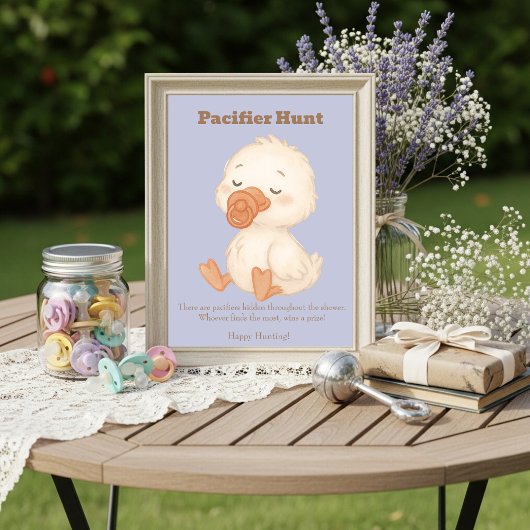 Invitation Blue A Silly Goose Pacifier Hunt Baby Shower  