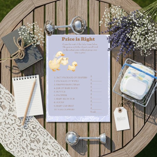 Invitation Blue A Silly Goose Price is Right Game card