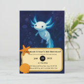 Invitation Blue Abyss Axolotl Anniversaire (Debout devant)