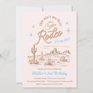 Invitation Blue Ain't My First Rodeo Birthday Invite
