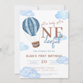 Invitation Blue Air Balloon n'est pas l'anniversaire magnifiq (Devant)