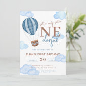 Invitation Blue Air Balloon n'est pas l'anniversaire magnifiq (Debout devant)