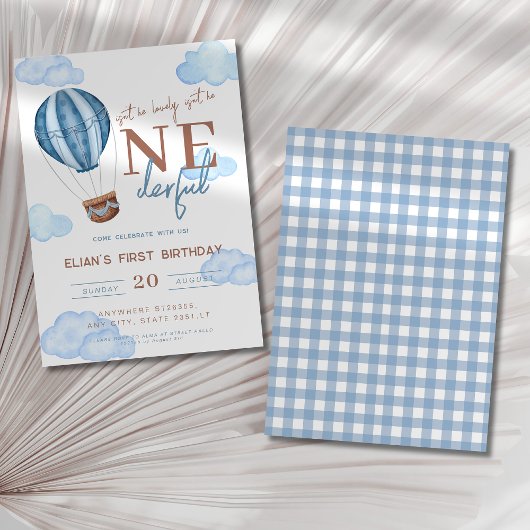 Invitation Blue Air Balloon n'est pas l'anniversaire magnifiq