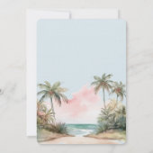 Invitation Blue Aloha Plage tropicale Palm Trees Mariage (Dos)
