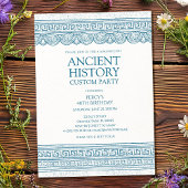 Invitation Blue Ancient history custom party