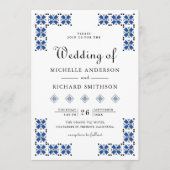 Invitation Blue and Black Ukrainian Embroidery Wedding (Devant)