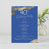 Invitation Blue and Gold Event Menu  (Debout devant)